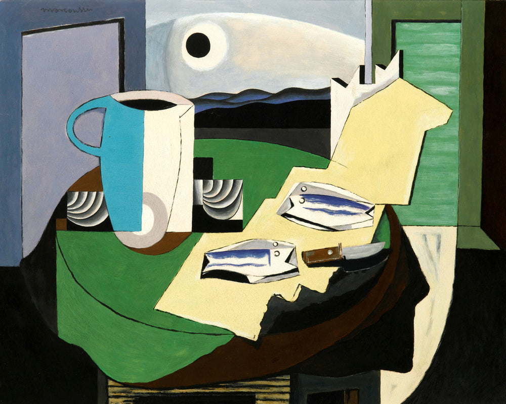 Louis Marcoussis Print, Nature Morte Aux Poissons Or Hyères Ii (circa 1928) as an unframed print