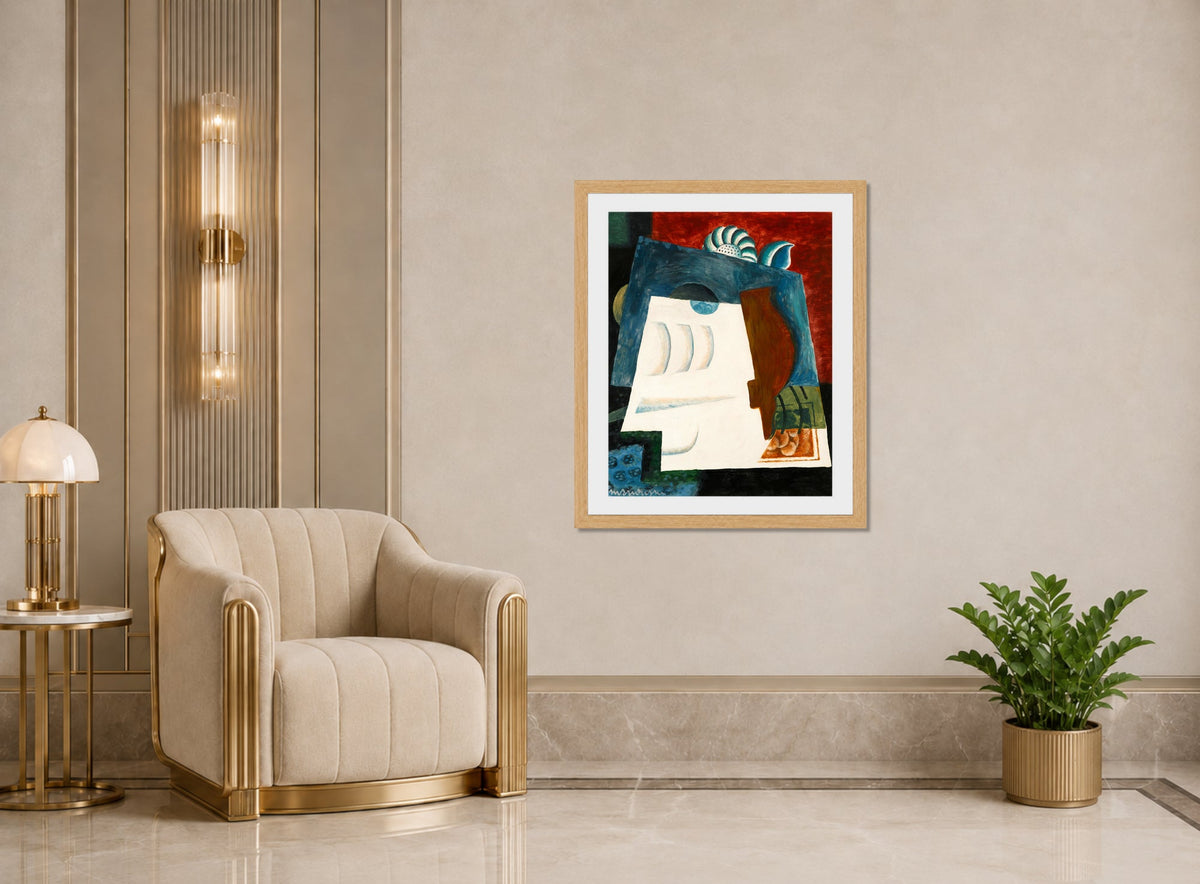 Louis Marcoussis Print, Nature Morte Avec Enveloppe displayed in an Art Deco interior