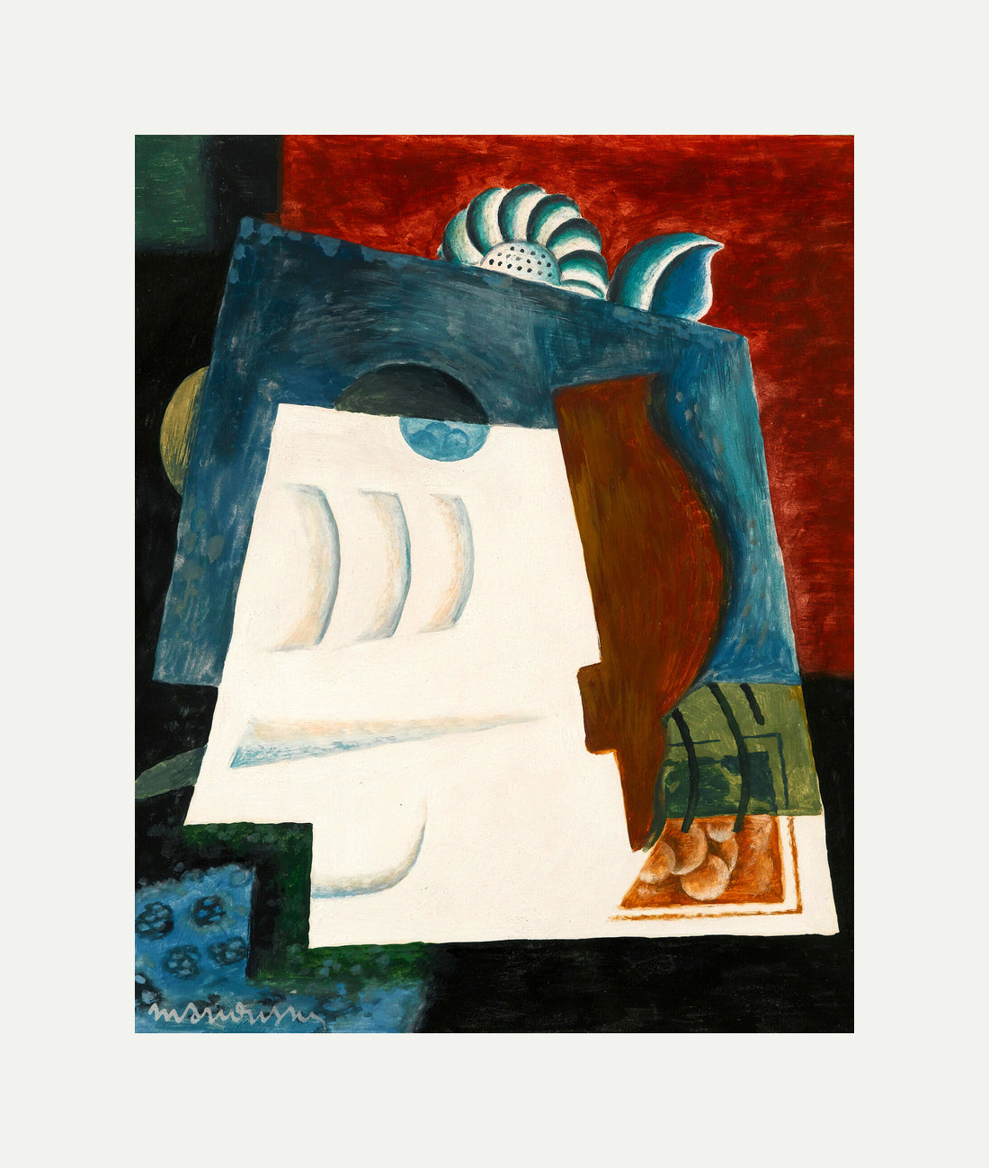 Louis Marcoussis Print, Nature Morte Avec Enveloppe with an off-white border for rolled canvas