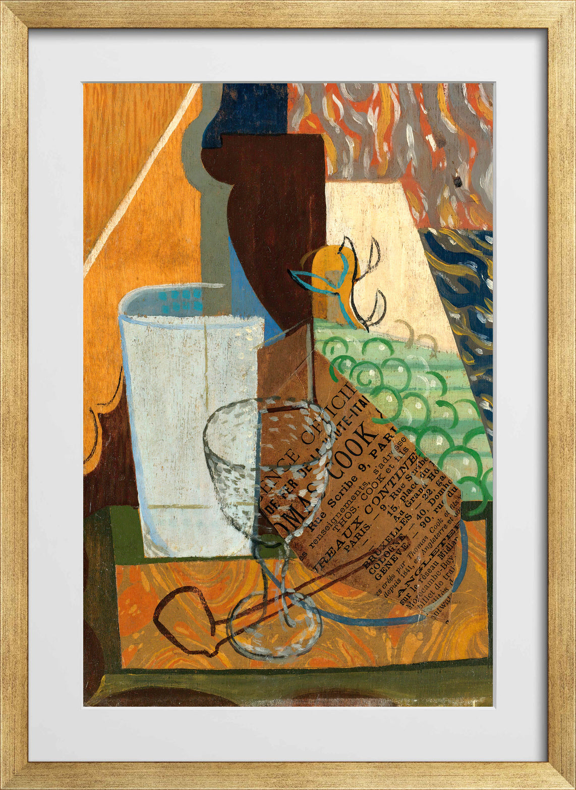 Louis Marcoussis Print, Nature Morte (circa 1912) in a gold frame