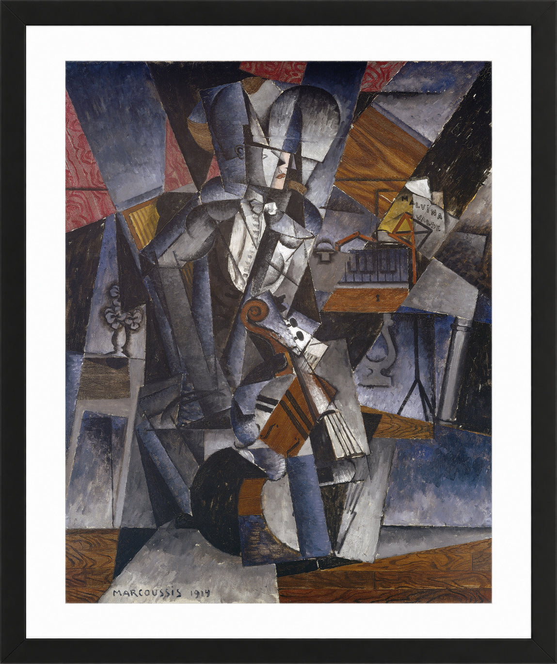 Louis Marcoussis Print, The Musician (1914) in a black frame