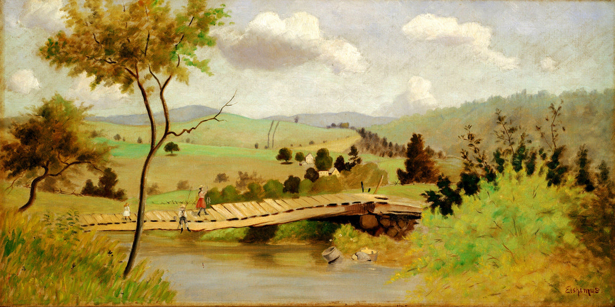 Louis Michel Eilshemius Print, Adirondacks: Bridge for Fishing — unframed