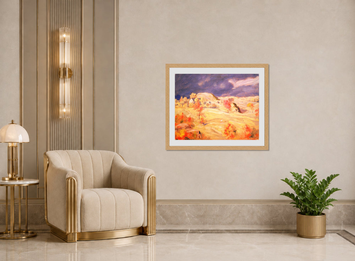 Louis Michel Eilshemius Print, Approaching Storm — art deco roomset