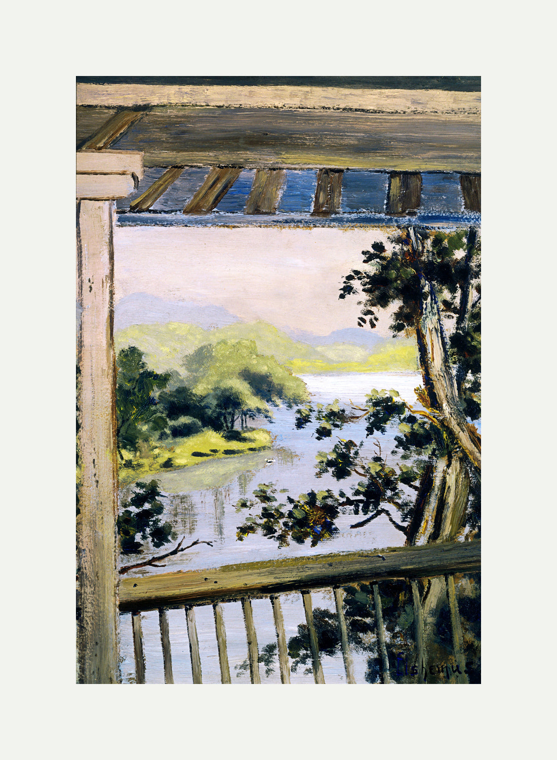 Louis Michel Eilshemius Print, Balcony, Delaware Water Gap — rolled canvas
