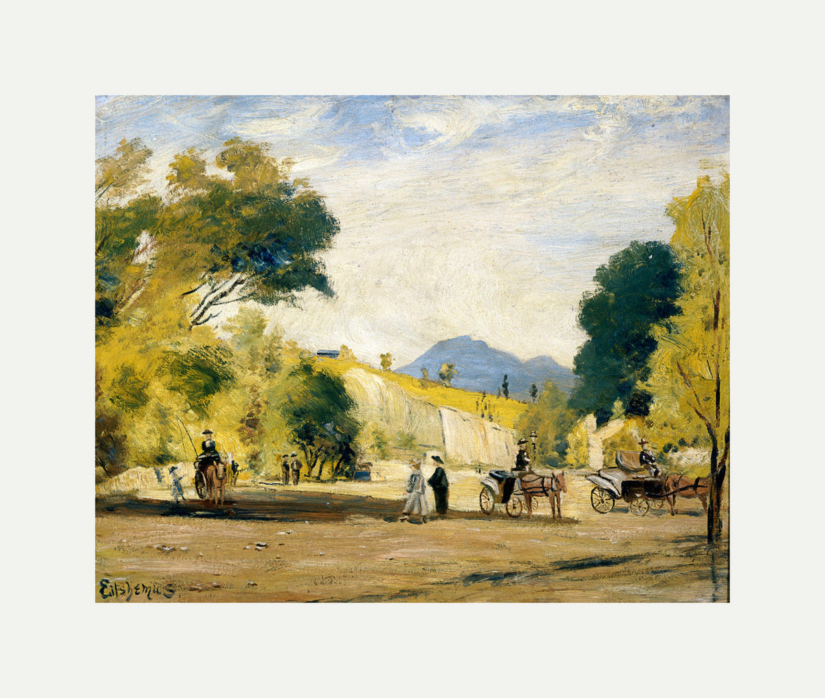 Louis Michel Eilshemius Print, Cabs for Hire — rolled canvas