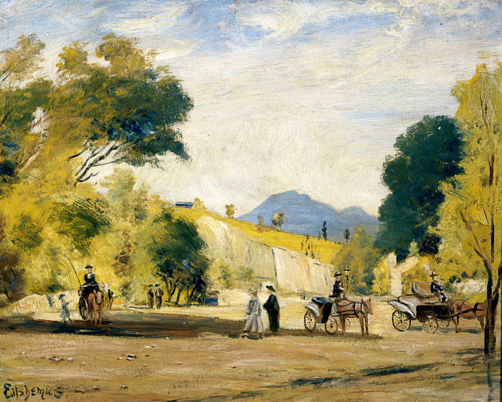 Louis Michel Eilshemius Print, Cabs for Hire — unframed
