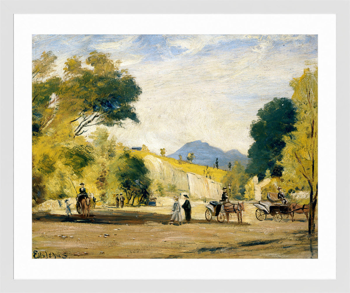 Louis Michel Eilshemius Print, Cabs for Hire — white frame