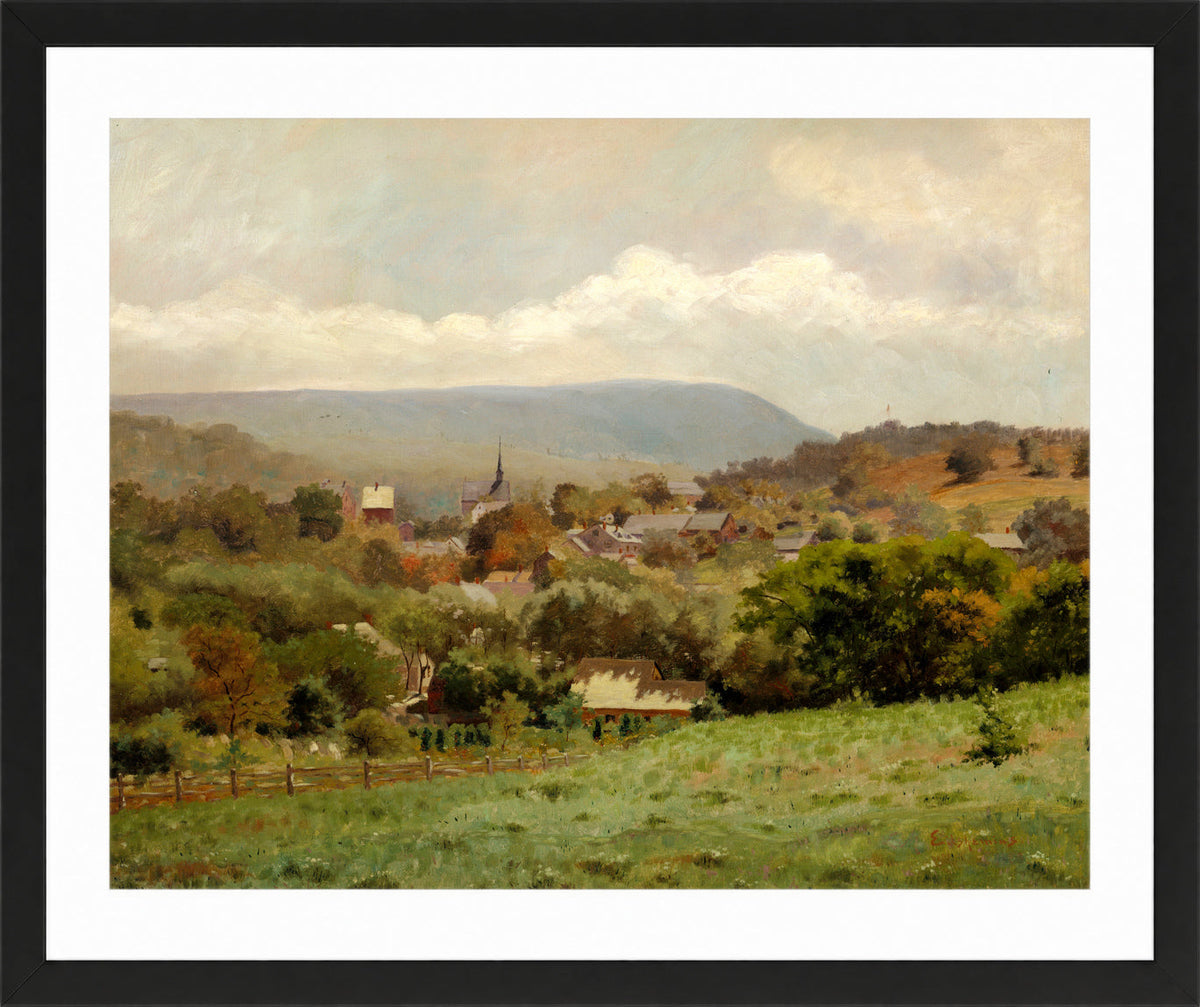Louis Michel Eilshemius Print, Delaware Water Gap Village (circa 1886) — black frame