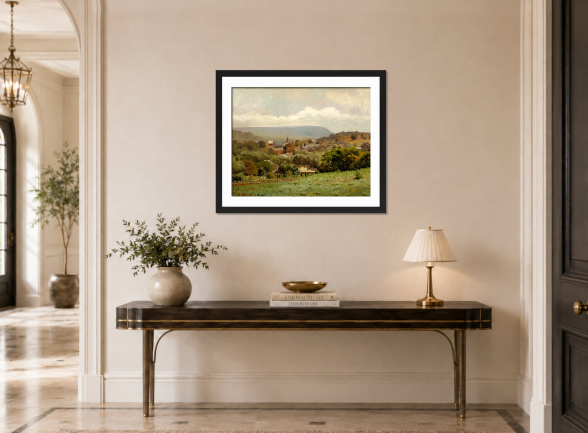 Louis Michel Eilshemius Print, Delaware Water Gap Village (circa 1886) — hallway