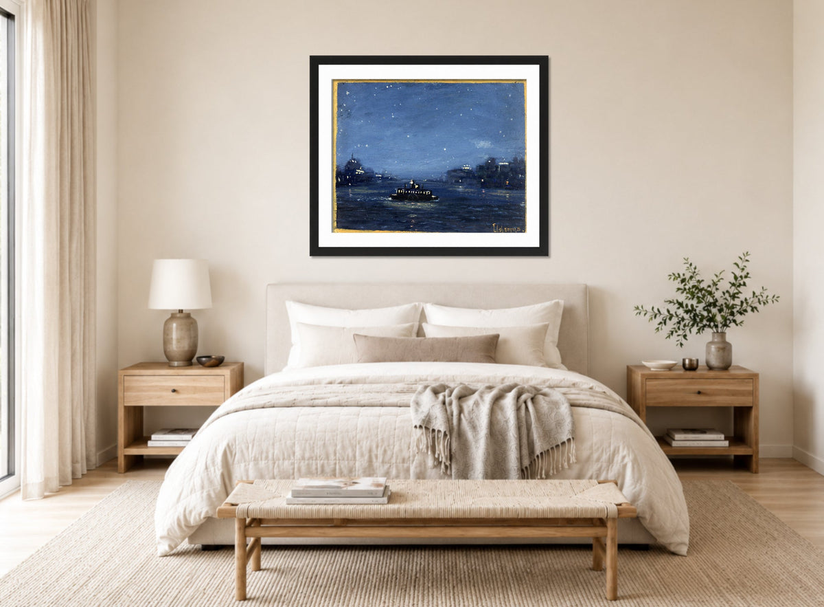Louis Michel Eilshemius Print, Ferryboat at Night — bedroom