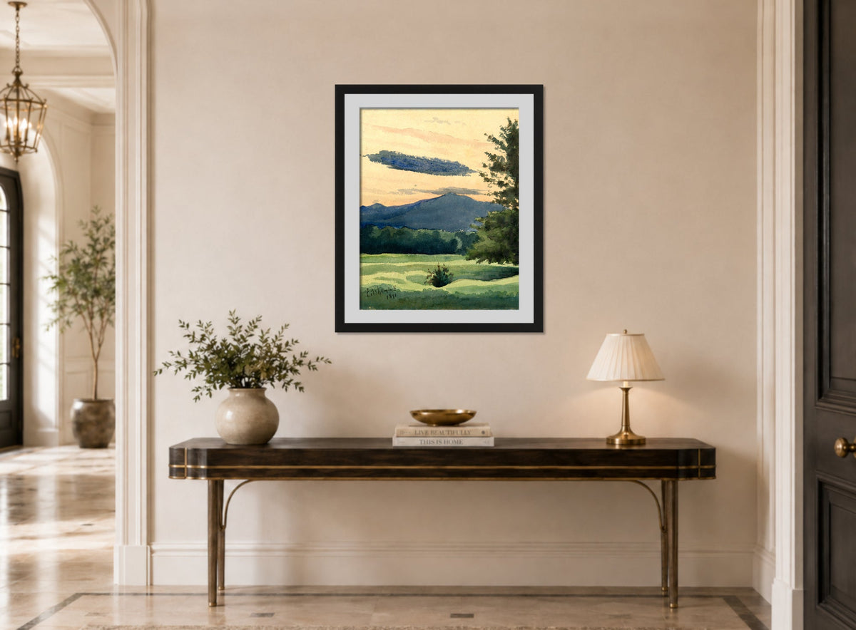 Louis Michel Eilshemius Print, Green Meadow (1891) — hallway