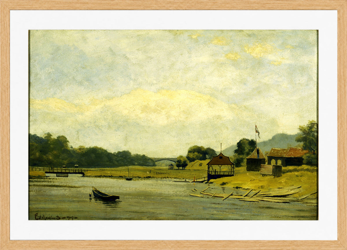 Louis Michel Eilshemius Print, Kingsbridge — oak frame