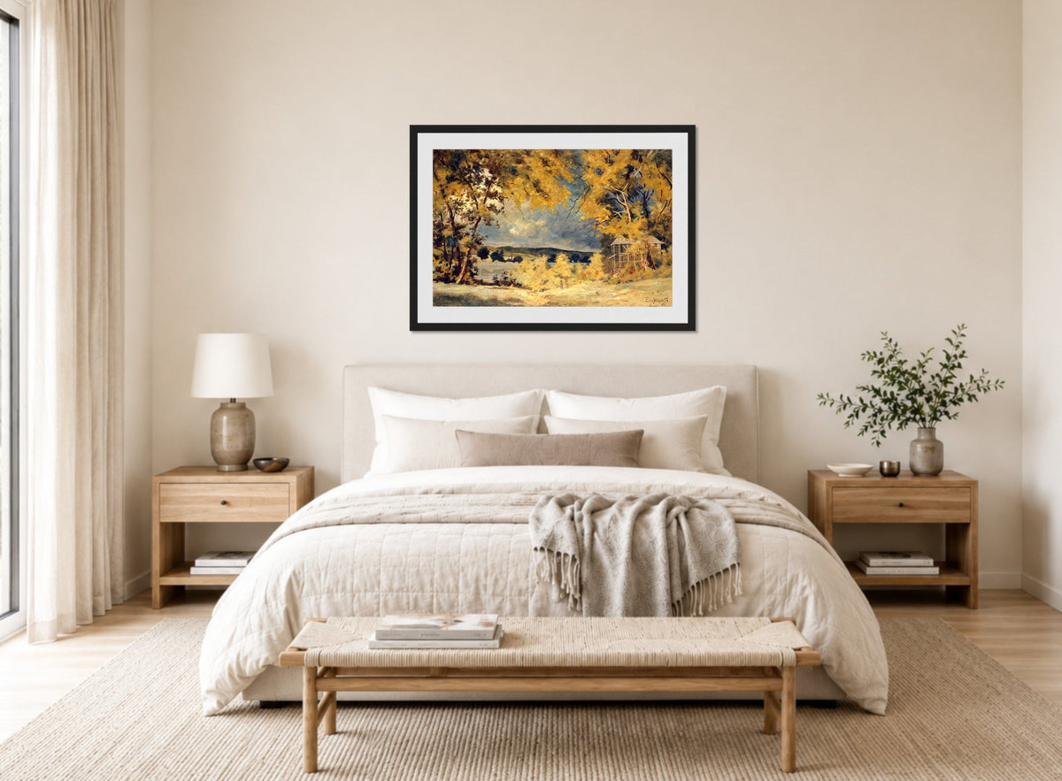 Louis Michel Eilshemius Print, Landscape, Binghamton, New York (1907) — bedroom