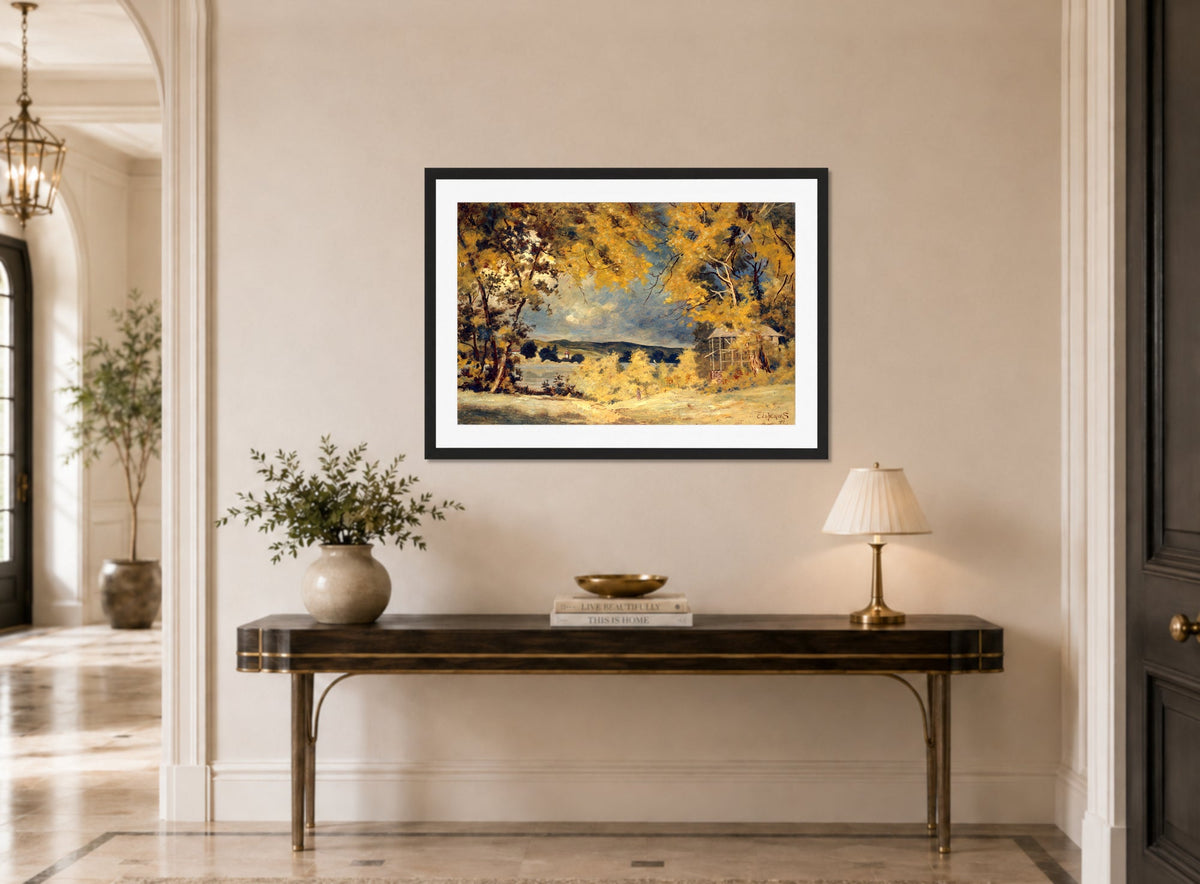 Louis Michel Eilshemius Print, Landscape, Binghamton, New York (1907) — hallway