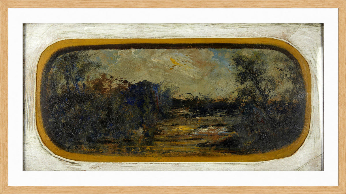 Louis Michel Eilshemius Print, Landscape — oak frame