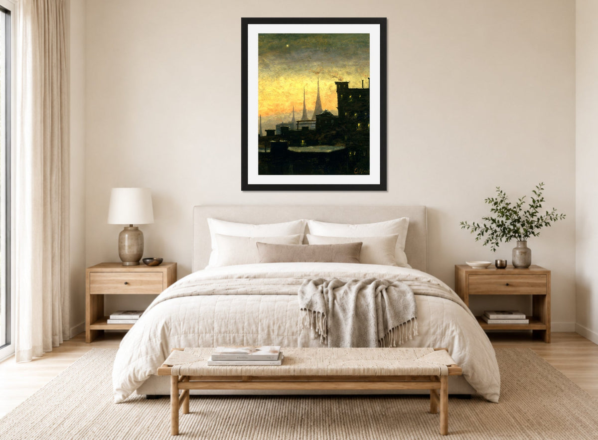 Louis Michel Eilshemius Print, New York Roof Tops — bedroom