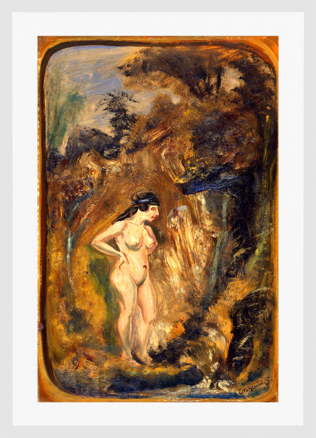 Louis Michel Eilshemius Print, Nude in Forest — white frame
