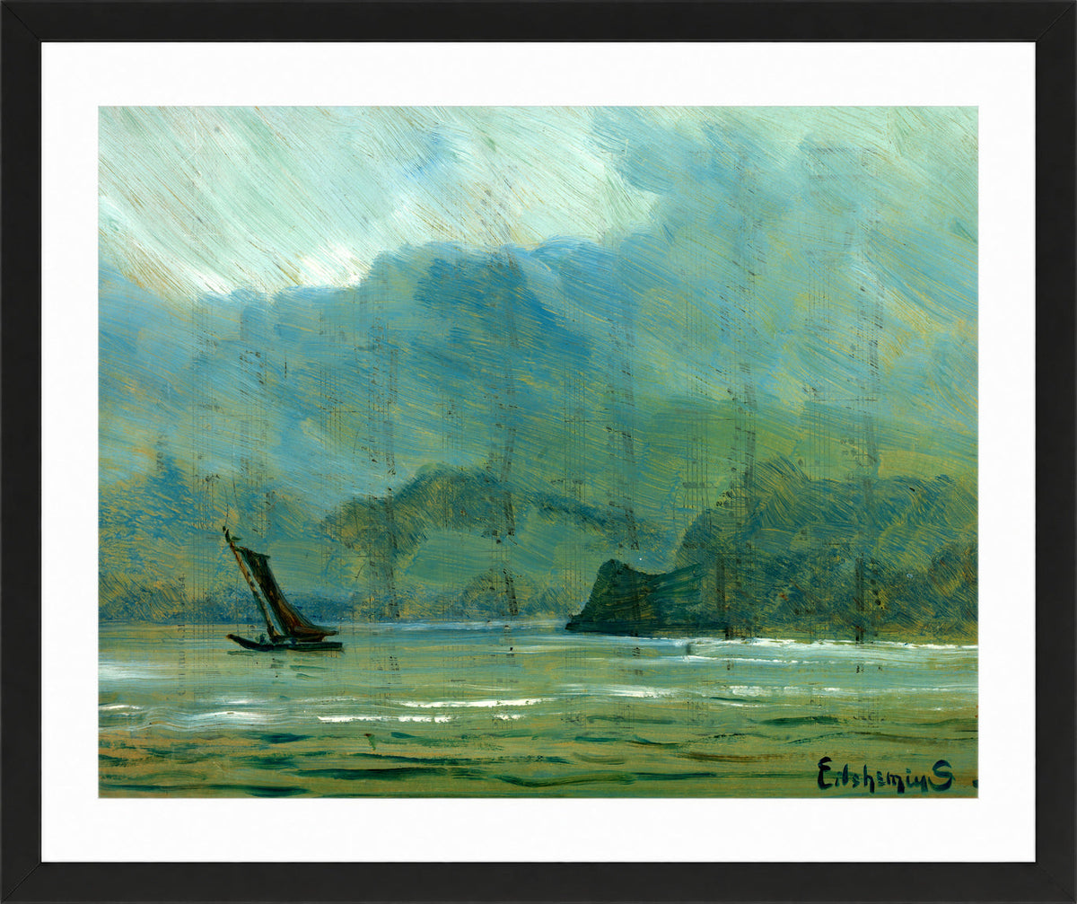 Louis Michel Eilshemius Print, Pale Blue Landscape — black frame