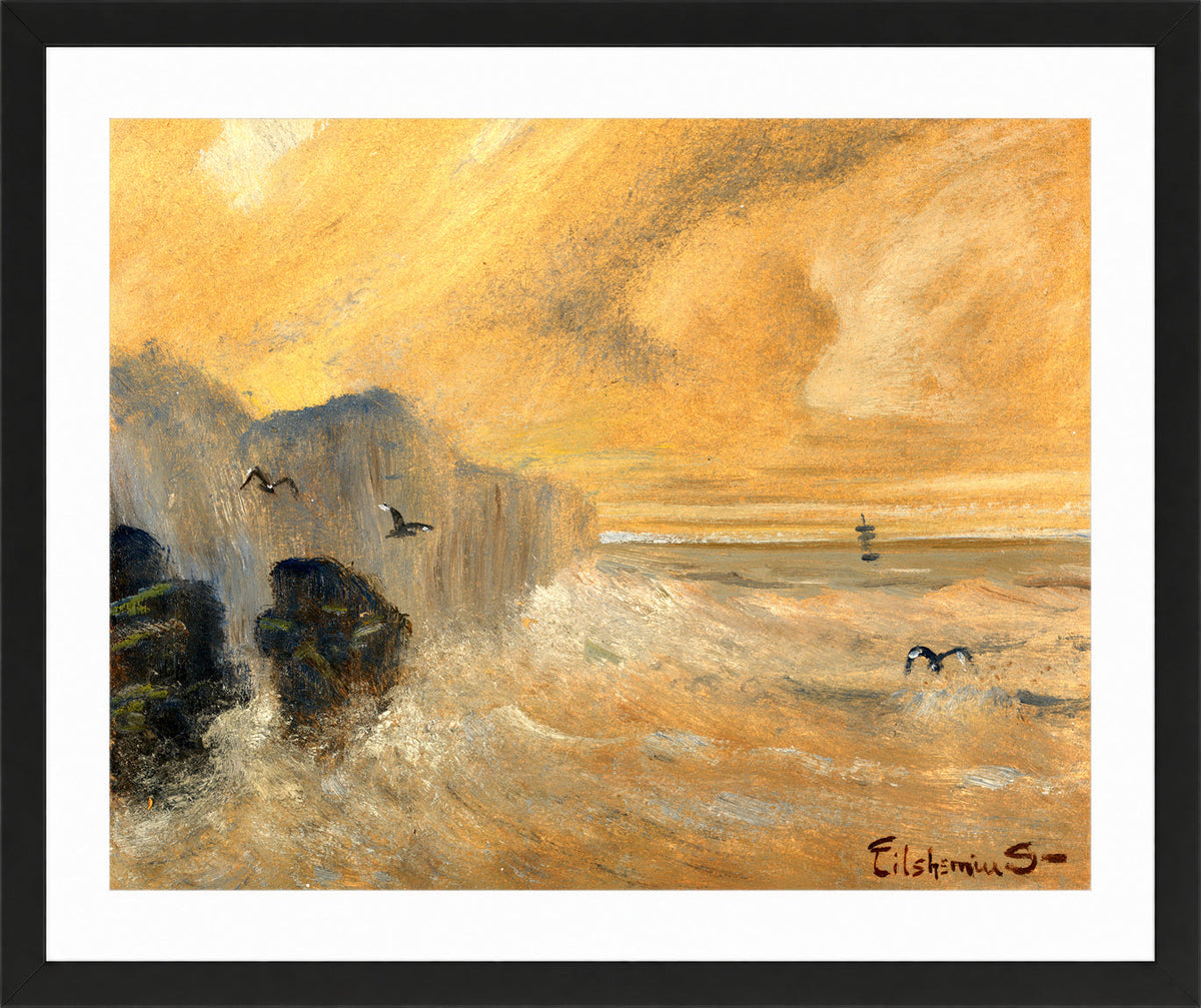 Louis Michel Eilshemius Print, Rocky Seashore — black frame