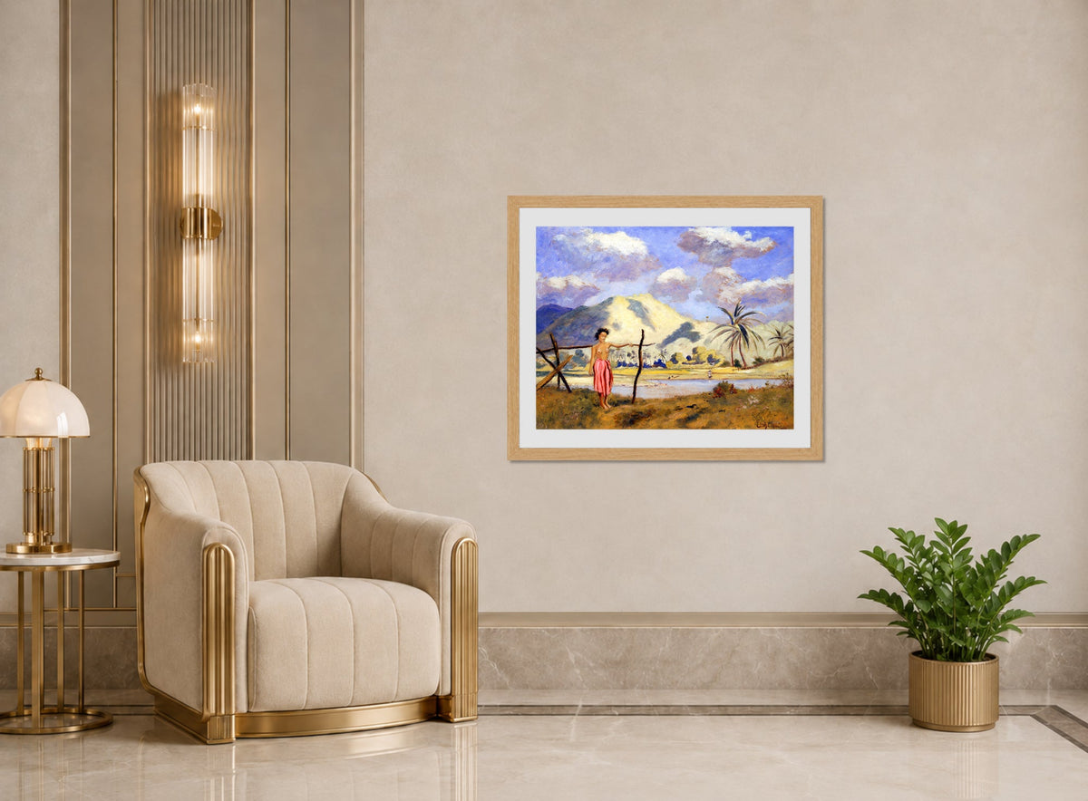 Louis Michel Eilshemius Print, Samoa — art deco roomset