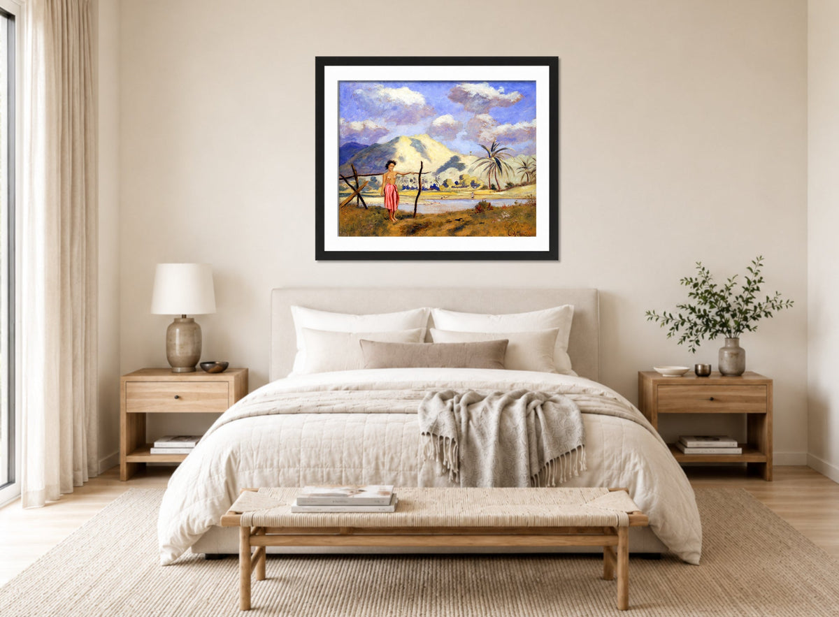 Louis Michel Eilshemius Print, Samoa — bedroom
