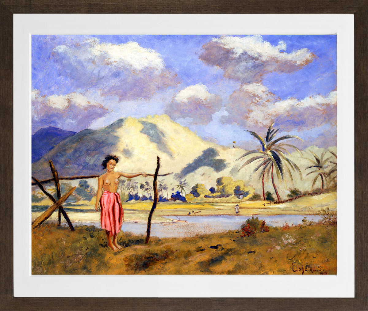 Louis Michel Eilshemius Print, Samoa — brown frame