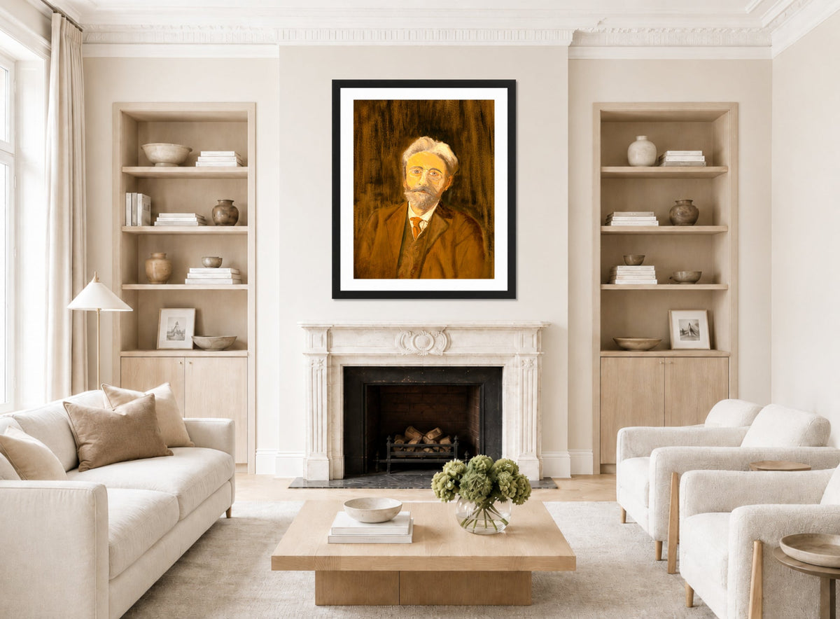 Louis Michel Eilshemius Print, Self-Portrait (1915) — living room roomset