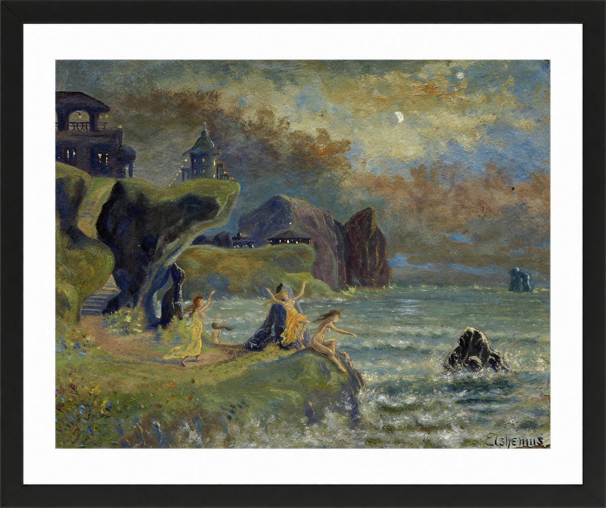 Louis Michel Eilshemius Print, Sirens of the Sea (1908) — black frame