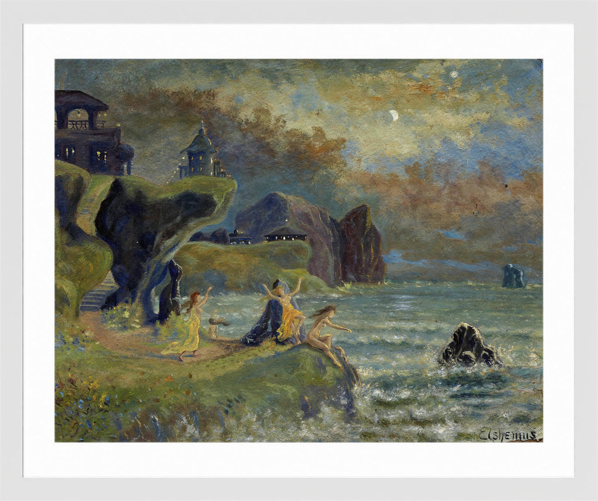 Louis Michel Eilshemius Print, Sirens of the Sea (1908) — white frame