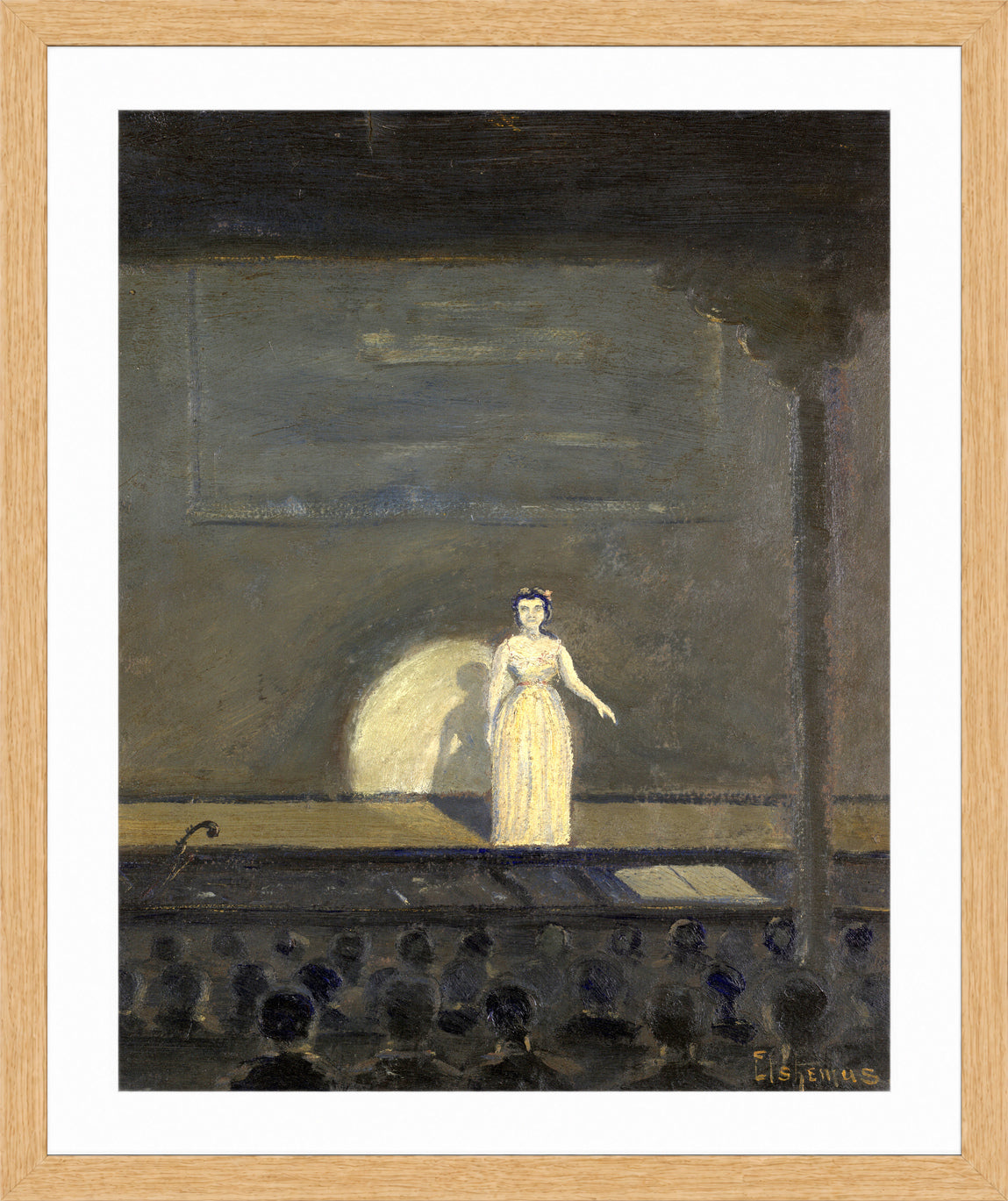 Louis Michel Eilshemius Print, The Concert Singer — oak frame
