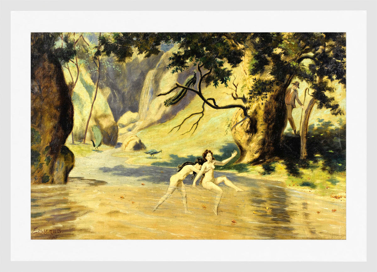 Louis Michel Eilshemius Print, The Intruder (1905) — white frame