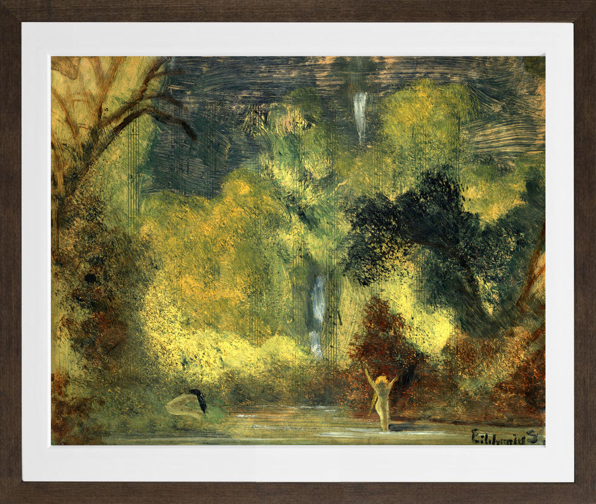 Louis Michel Eilshemius Print, The Pool — brown frame