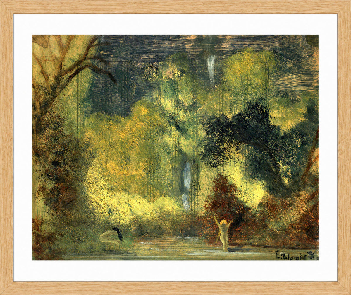 Louis Michel Eilshemius Print, The Pool — oak frame