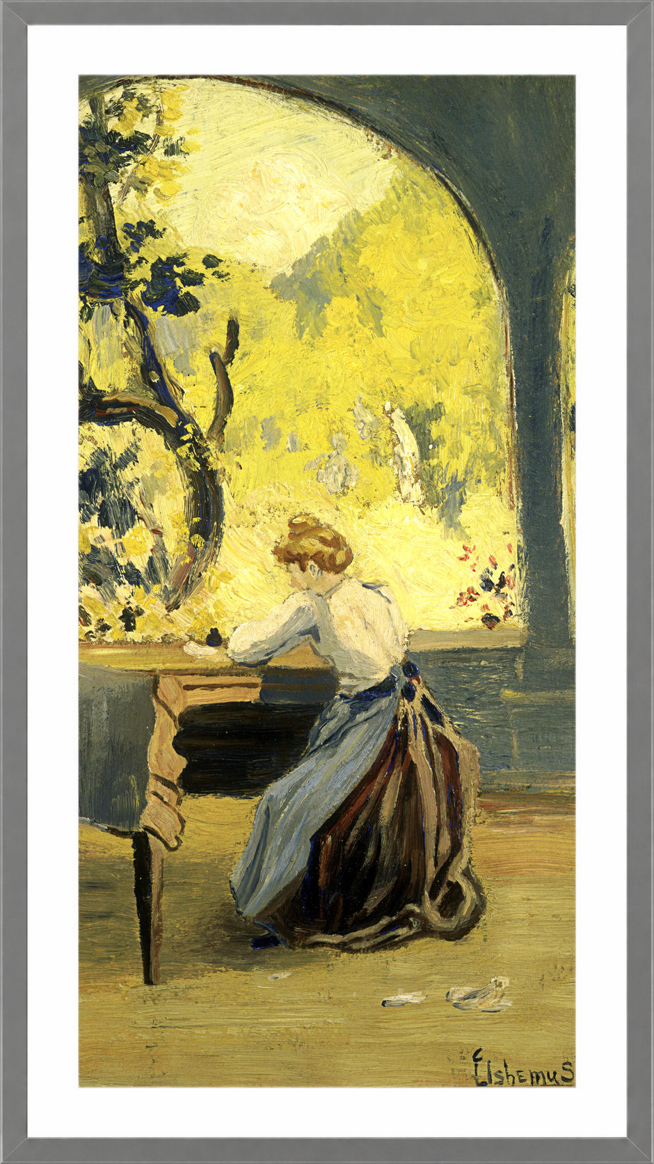 Louis Michel Eilshemius Print, Verandah in Spring — light grey frame