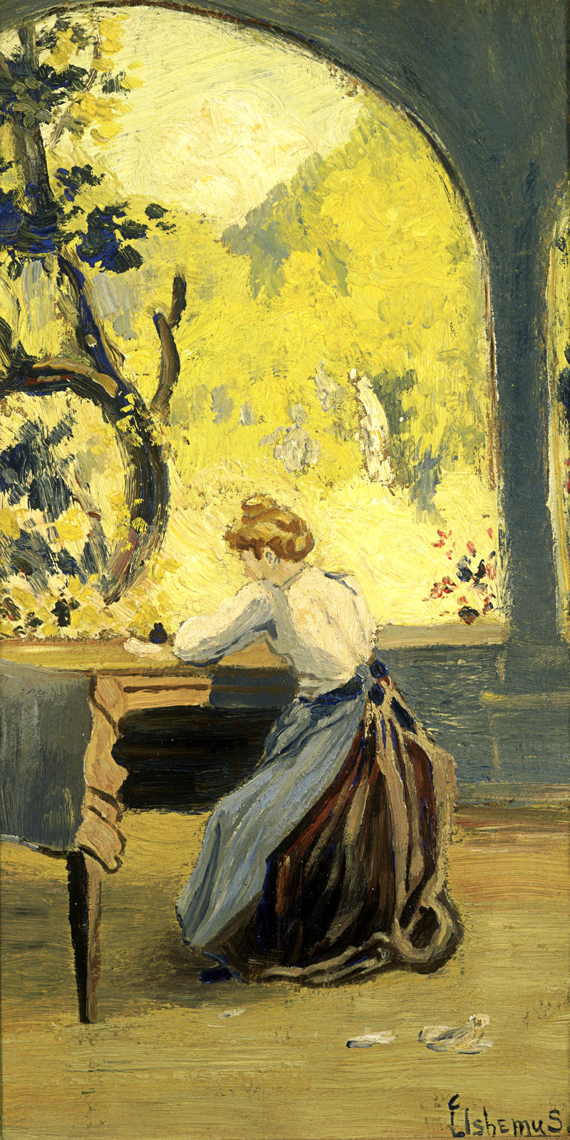Louis Michel Eilshemius Print, Verandah in Spring — unframed