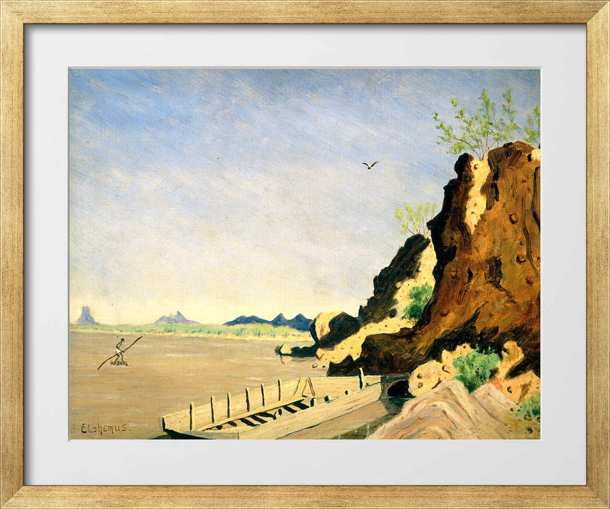 Louis Michel Eilshemius Print, Yuma, Arizona — gold frame