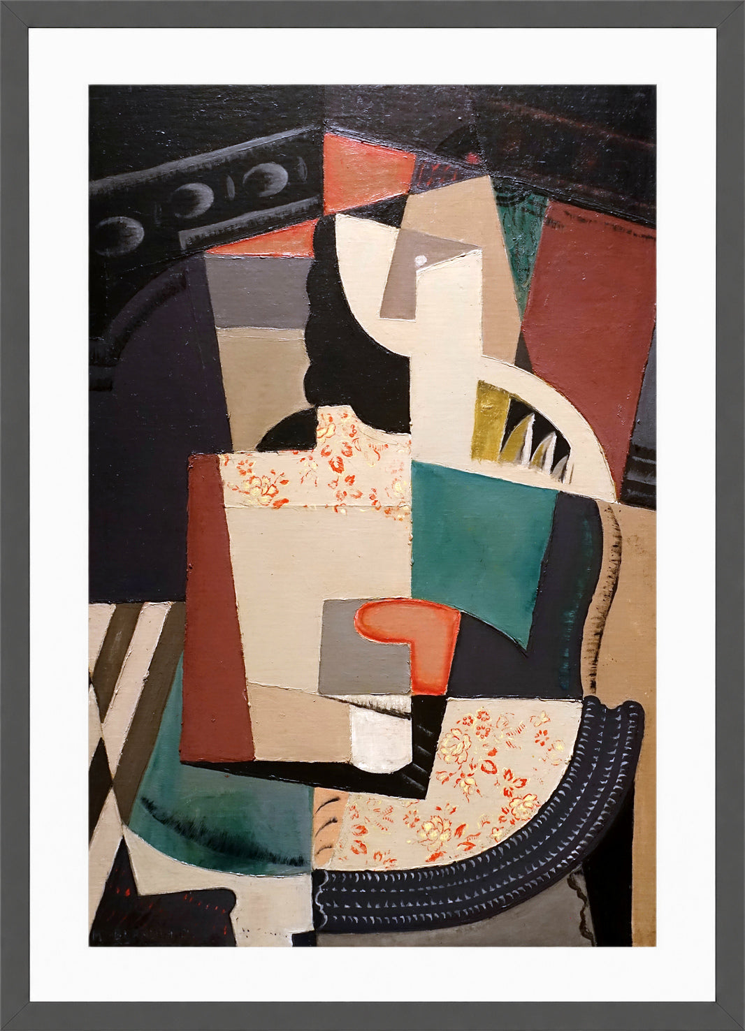 Femme Assise (Seated Woman) by Maria Blanchard — dark grey frame