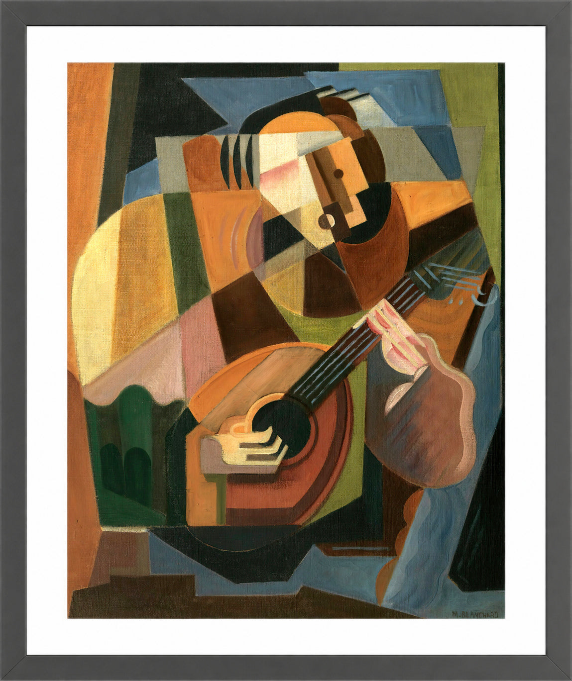 Le Joueur de Luth (1917–1918) by Maria Blanchard — dark grey frame