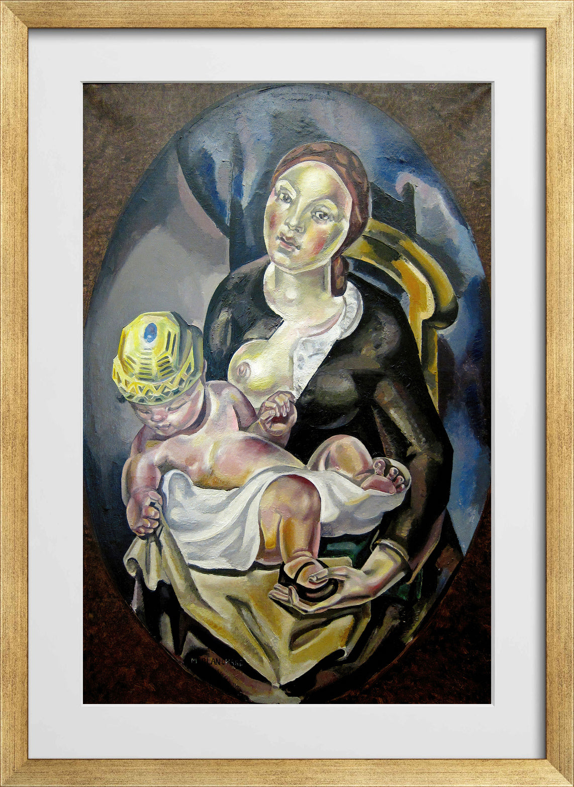 Maternité (1924) by Maria Blanchard — gold frame