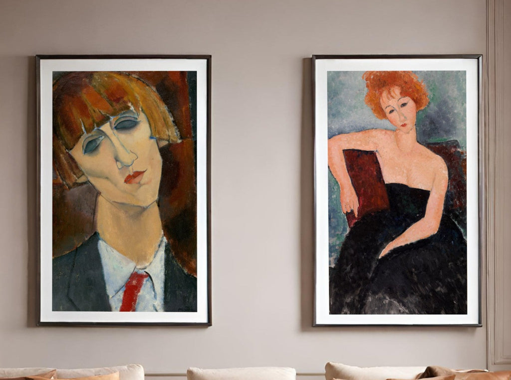 Living room Decor, set of 2 Amedeo Modigliani Prints