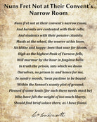 Nuns Fret Not at Their Convent’s Narrow Room, Poem by William Wordsworth, Typography Print