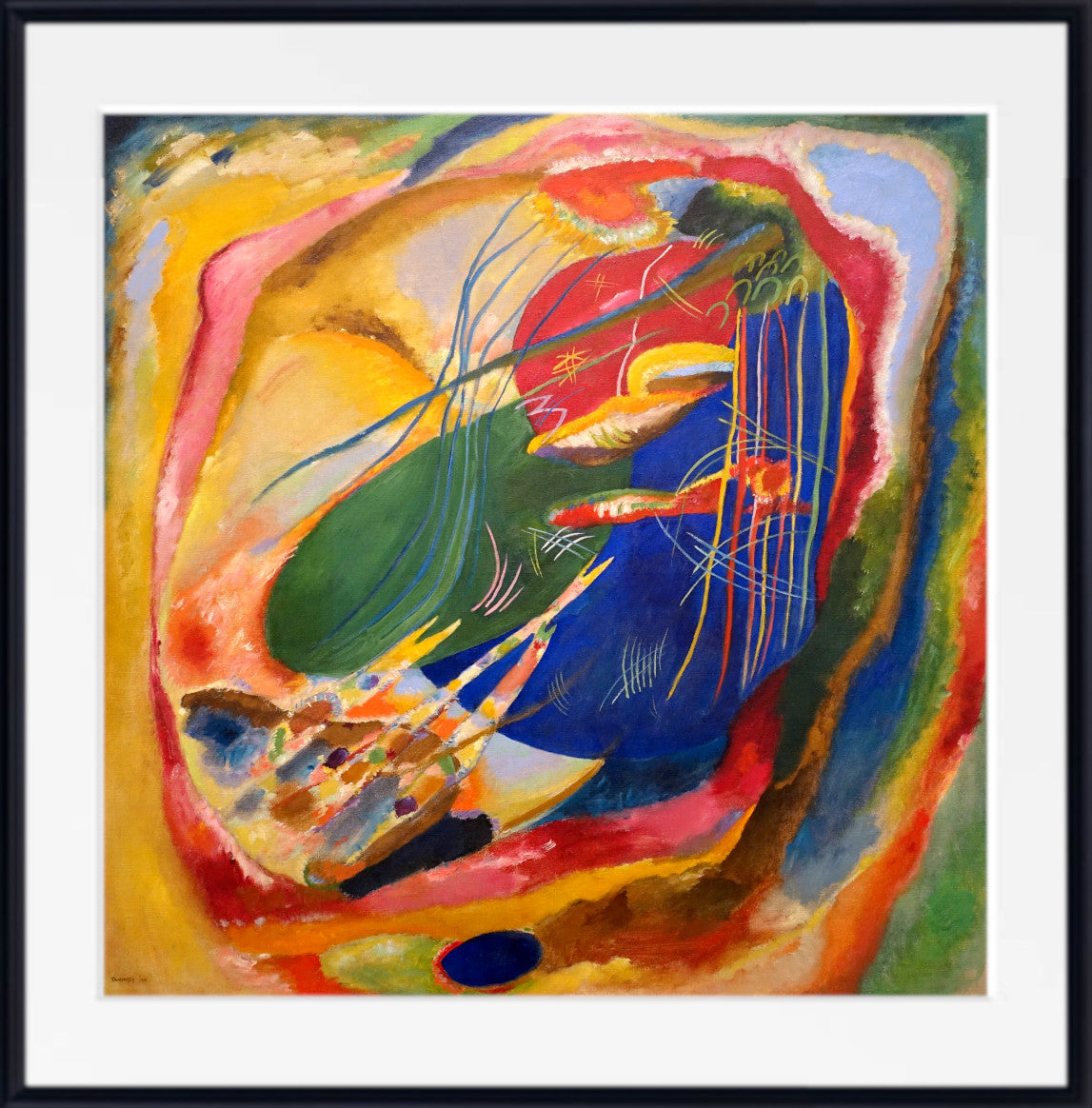 Wassily Kandinsky Fine Art Print, Abstract Composition Picture with 3 Spots
