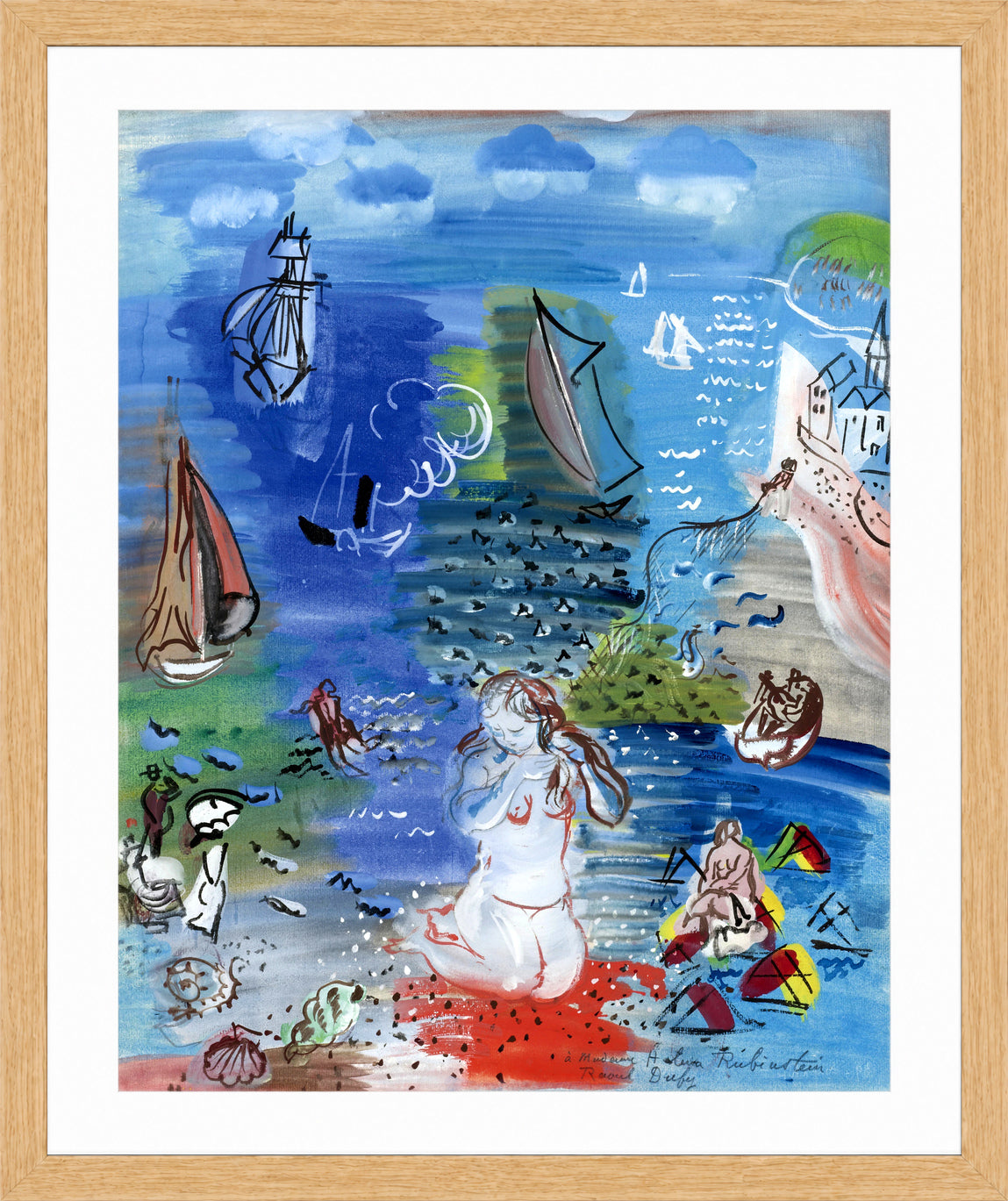 Raoul Dufy Print, 004 Amphitrite (1939)_10x8 in an oak frame