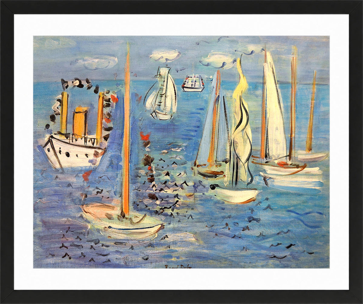 Raoul Dufy Print, 010 Bateaux pavoisés (1946)_10x8 in a black frame