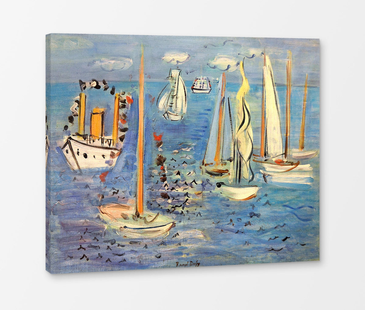 Raoul Dufy Print, 010 Bateaux pavoisés (1946)_10x8 as a ready-to-hang canvas panel