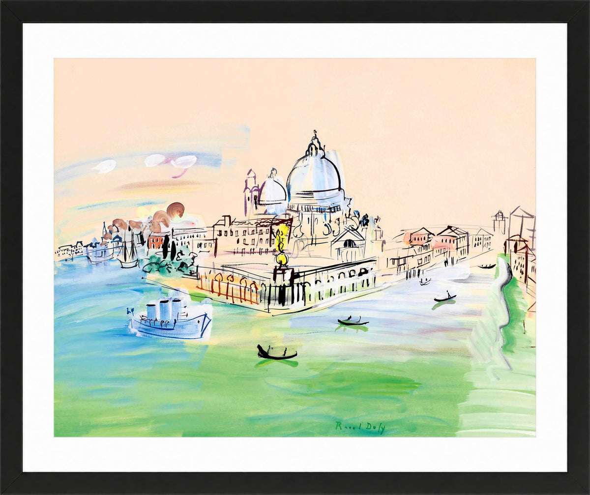 Raoul Dufy Print, 028 Customs Point, Venice (1938)_10x8 in a black frame