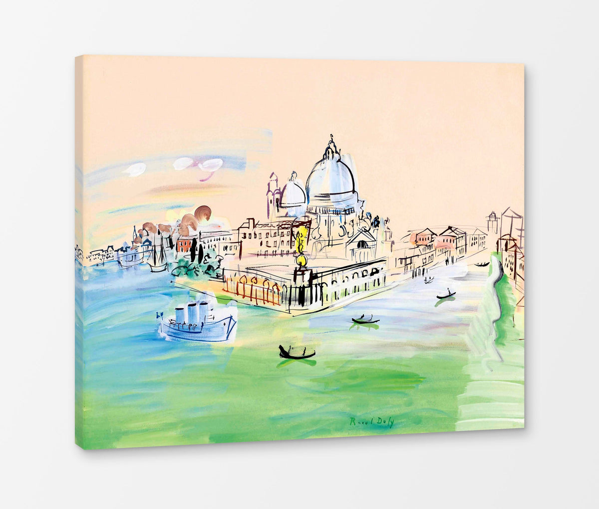 Raoul Dufy Print, 028 Customs Point, Venice (1938)_10x8 as a ready-to-hang canvas panel
