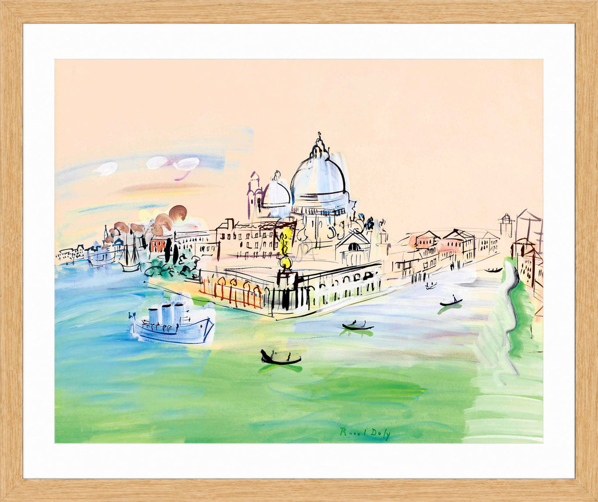 Raoul Dufy Print, 028 Customs Point, Venice (1938)_10x8 in an oak frame