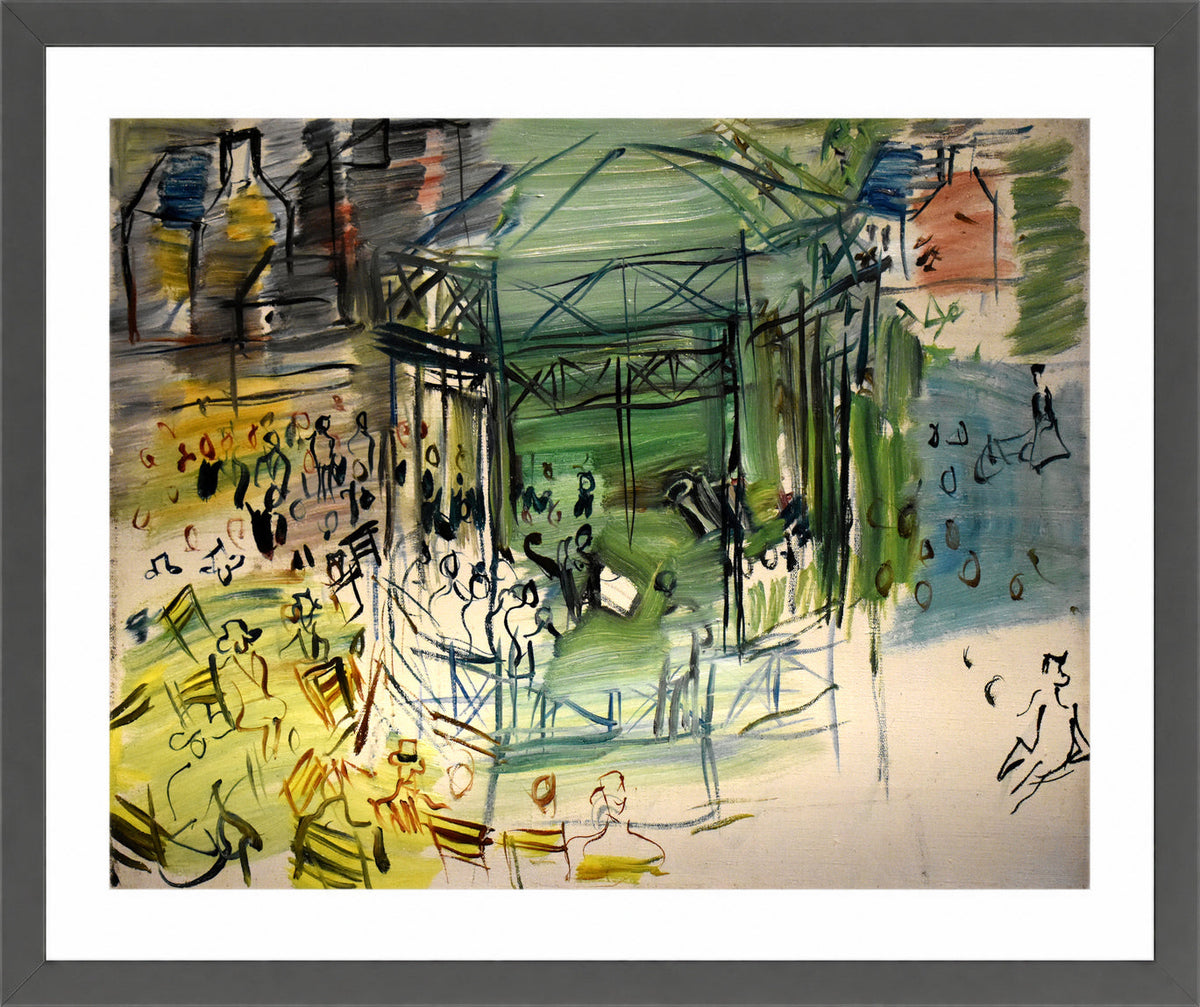 Raoul Dufy Print, 032 Etude pour le Dimanche_10x8 in a dark grey frame