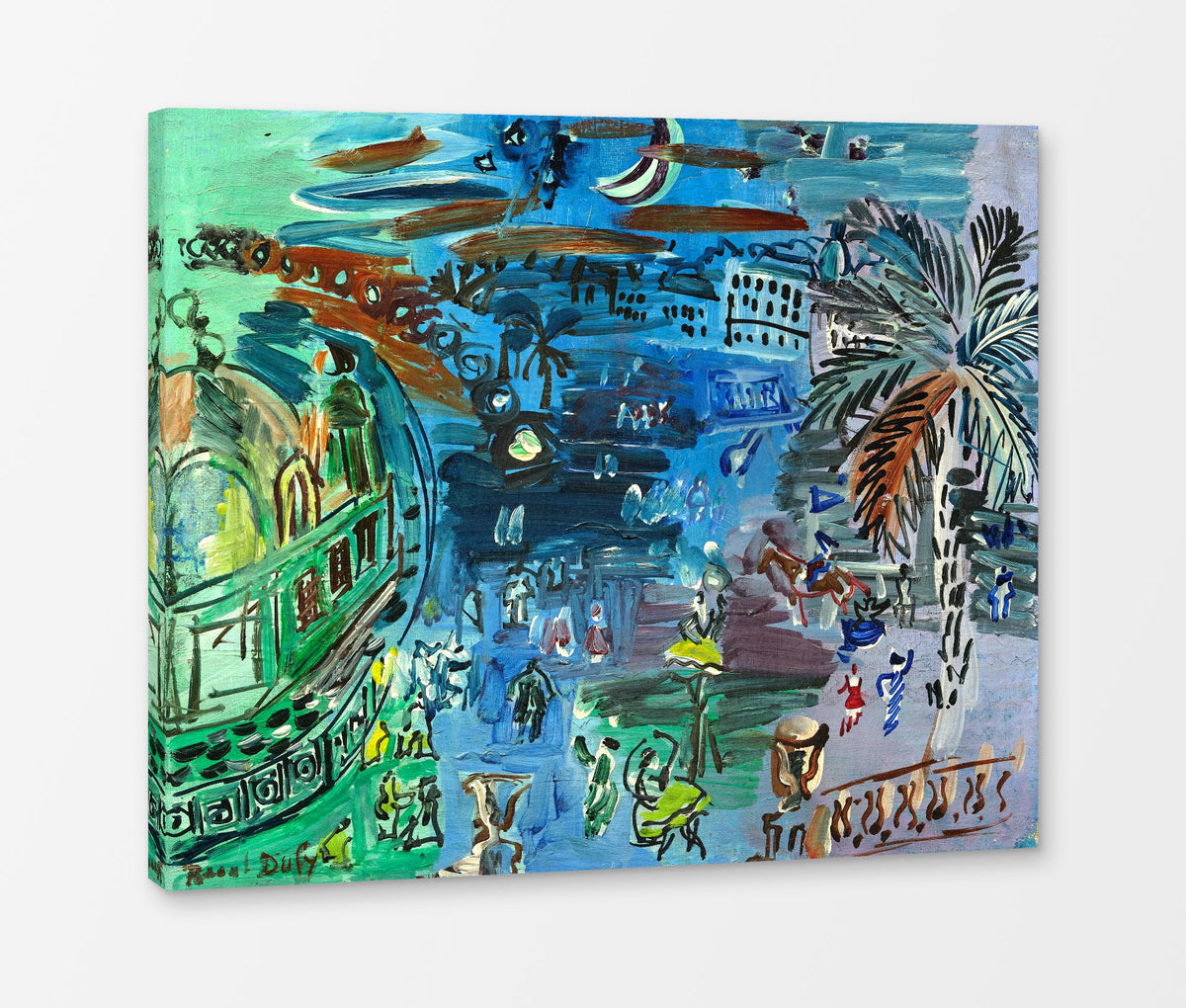 Raoul Dufy Print, 038 L’ancien casino de Nice de nuit_10x8 as a ready-to-hang canvas panel